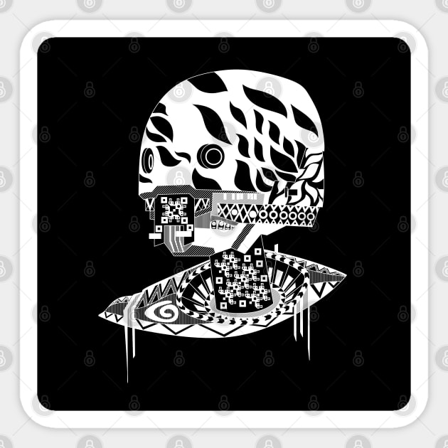 killer robot in boho style ecopop Sticker by jorge_lebeau